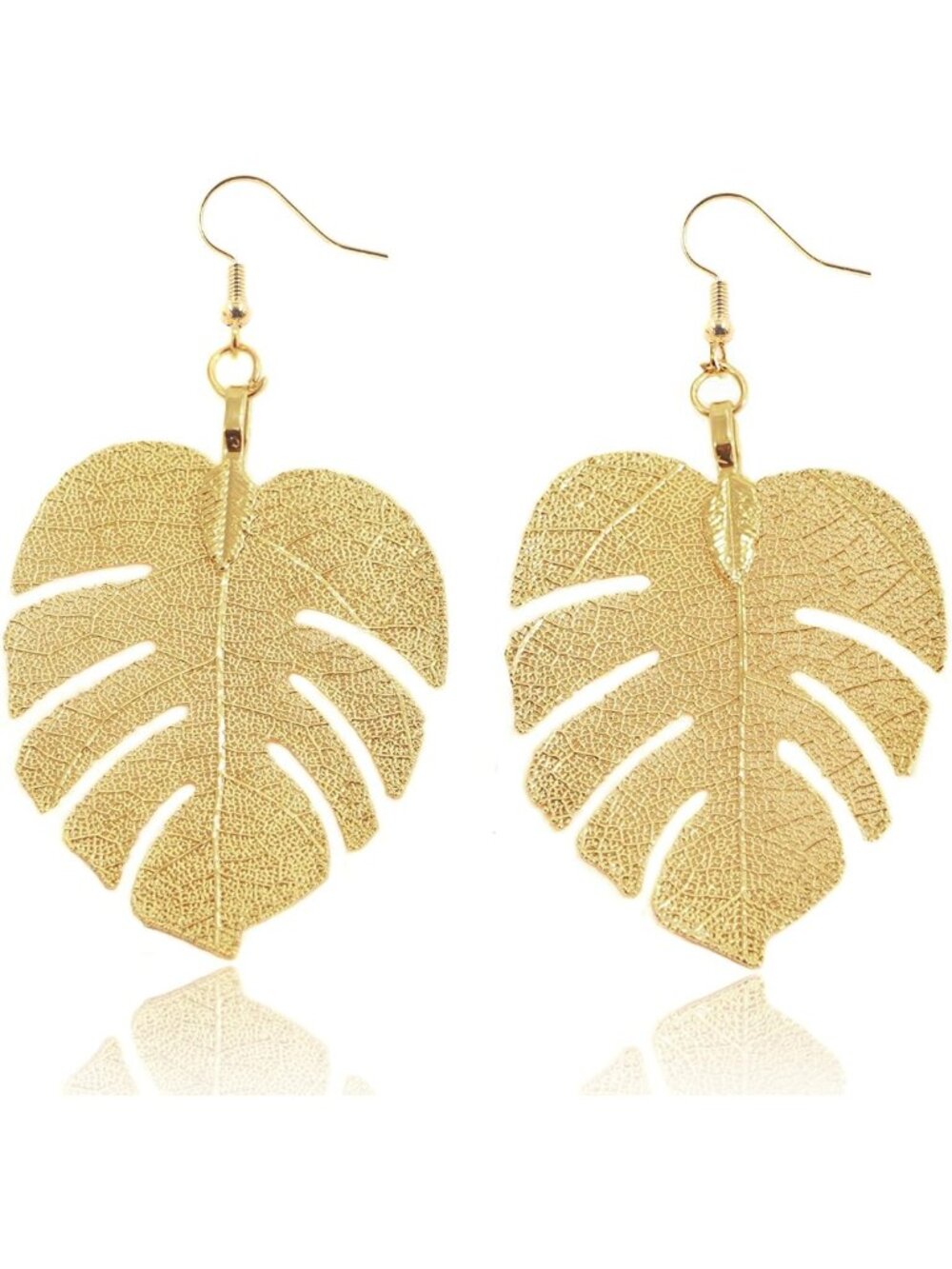 Chic Handcrafted Monstera Leaf Earrings & Paperclip Necklaces - Trendy Plant